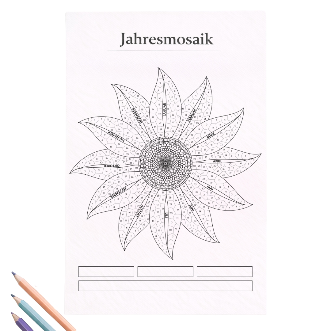 Jahresmosaik (Motiv: Gänseblume)