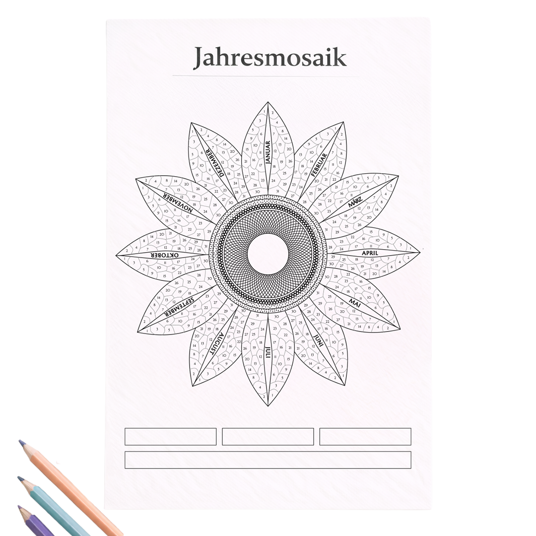 Jahresmosaik (Motiv: Sonnenblume)